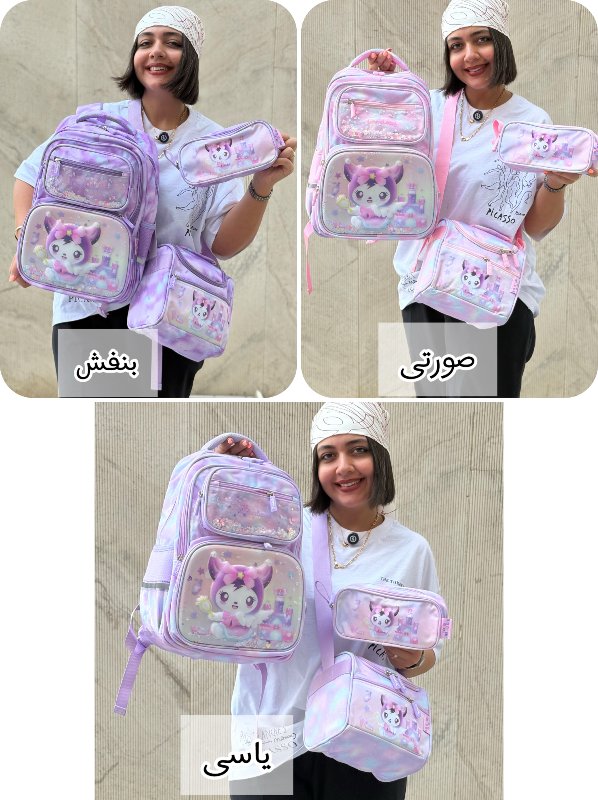 کوله پشتی سه تیکه Chrisbella مدل کرومی کد 1005